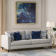 Harie Sofa | 5 Throw Pillows | Light Gray Chenille | Black Wood | 87"