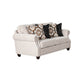 Serra Loveseat | 4 Accent Throw Pillows | Light Greige Polyester | 67"