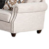 Serra Loveseat | 4 Accent Throw Pillows | Light Greige Polyester | 67"
