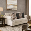 Serra Loveseat | 4 Accent Throw Pillows | Light Greige Polyester | 67"