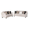 Serra Sofa | 5 Accent Throw Pillows | Soft Greige Polyester | 87"