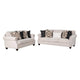Serra Sofa | 5 Accent Throw Pillows | Soft Greige Polyester | 87"