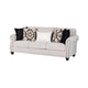 Serra Sofa | 5 Accent Throw Pillows | Soft Greige Polyester | 87"