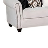 Serra Sofa | 5 Accent Throw Pillows | Soft Greige Polyester | 87"