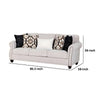 Serra Sofa | 5 Accent Throw Pillows | Soft Greige Polyester | 87"