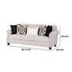 Serra Sofa | 5 Accent Throw Pillows | Soft Greige Polyester | 87"