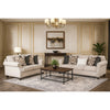 Serra Sofa | 5 Accent Throw Pillows | Soft Greige Polyester | 87"