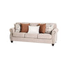 Bonie Sofa | 5 Pillows | Rolled Arms | Taupe Brown Polyester | 87"