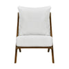 Moi Scandinavian Accent Chair | Beige Chenille | Brown Angled Frame