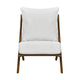 Moi Scandinavian Accent Chair | Beige Chenille | Brown Angled Frame