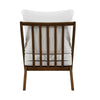 Moi Scandinavian Accent Chair | Beige Chenille | Brown Angled Frame