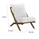 Moi Scandinavian Accent Chair | Beige Chenille | Brown Angled Frame