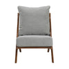 Moi Scandinavian Accent Chair | Gray Chenille | Brown Angled Frame