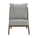 Moi Scandinavian Accent Chair | Gray Chenille | Brown Angled Frame