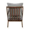 Moi Scandinavian Accent Chair | Gray Chenille | Brown Angled Frame