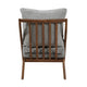 Moi Scandinavian Accent Chair | Gray Chenille | Brown Angled Frame