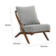 Moi Scandinavian Accent Chair | Gray Chenille | Brown Angled Frame
