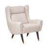 Koi Wingback Accent Chair | Textured Beige Polyester | Brown Solid Wood