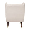 Koi Wingback Accent Chair | Textured Beige Polyester | Brown Solid Wood