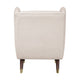 Koi Wingback Accent Chair | Textured Beige Polyester | Brown Solid Wood