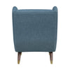 Koi Wingback Accent Chair | Textured Blue Polyester | Brown Solid Wood