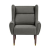 Koi Wingback Accent Chair | Textured Gray Polyester | Brown Solid Wood