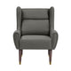 Koi Wingback Accent Chair | Textured Gray Polyester | Brown Solid Wood
