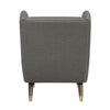 Koi Wingback Accent Chair | Textured Gray Polyester | Brown Solid Wood