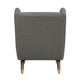 Koi Wingback Accent Chair | Textured Gray Polyester | Brown Solid Wood
