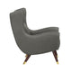 Koi Wingback Accent Chair | Textured Gray Polyester | Brown Solid Wood