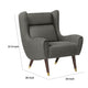Koi Wingback Accent Chair | Textured Gray Polyester | Brown Solid Wood