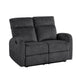 Mey Tab Pull Manual Dual Reclining Loveseat | Dark Gray Polyester | 50"