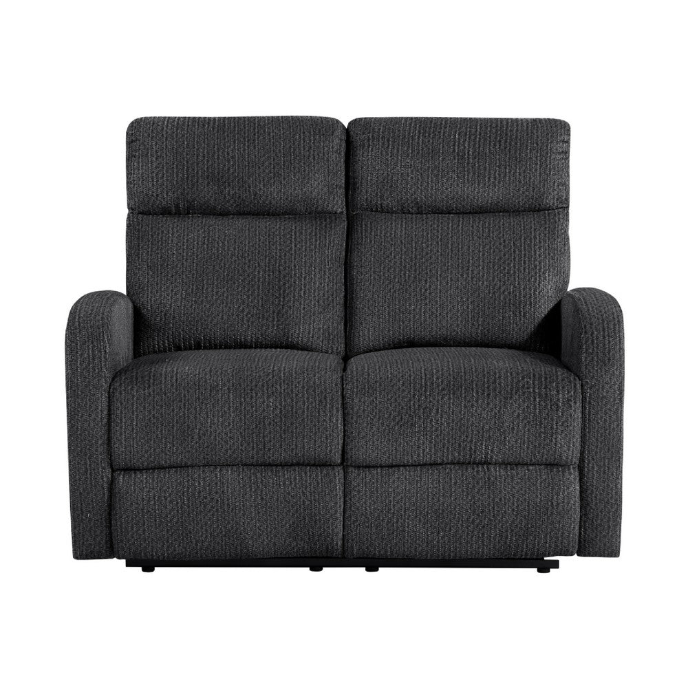 Mey Tab Pull Manual Dual Reclining Loveseat | Dark Gray Polyester | 50"