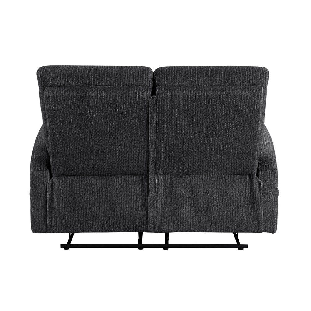 Mey Tab Pull Manual Dual Reclining Loveseat | Dark Gray Polyester | 50"
