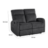 Mey Tab Pull Manual Dual Reclining Loveseat | Dark Gray Polyester | 50"
