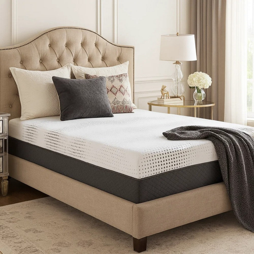 Mea Queen Size Mattress | Firm Green Tea Cool Gel Memory Foam | 12"