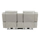 Hem Power Reclining Loveseat | Speakers & Console | Gray Faux Leather