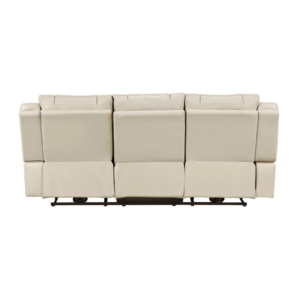 Hem Power Reclining Sofa | 3 Seater | USB & Cupholders | Beige Faux Leather
