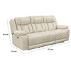 Hem Power Reclining Sofa | 3 Seater | USB & Cupholders | Beige Faux Leather