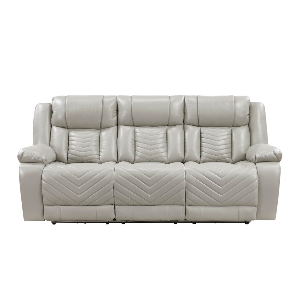 Hem Power Reclining Sofa | 3 Seater | USB & Cupholders | Gray Faux Leather