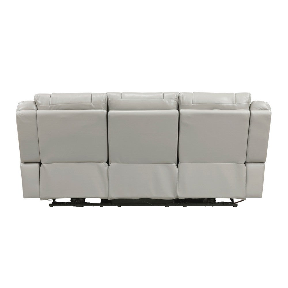 Hem Power Reclining Sofa | 3 Seater | USB & Cupholders | Gray Faux Leather