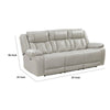 Hem Power Reclining Sofa | 3 Seater | USB & Cupholders | Gray Faux Leather