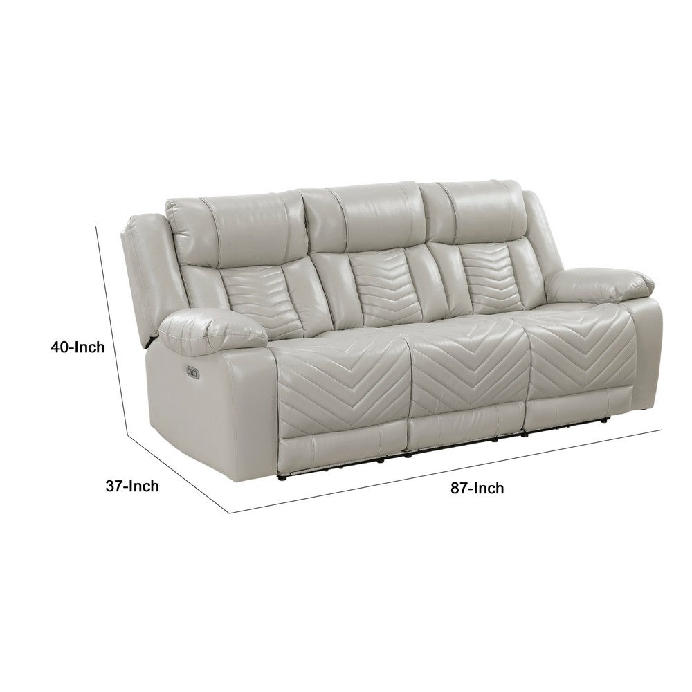 Hem Power Reclining Sofa | 3 Seater | USB & Cupholders | Gray Faux Leather