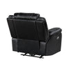 Power Reclining Chair | USB Ports & Blue LED | Foam Fill Black Faux Leather