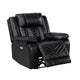Power Reclining Chair | USB Ports & Blue LED | Foam Fill Black Faux Leather