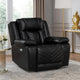 Power Reclining Chair | USB Ports & Blue LED | Foam Fill Black Faux Leather