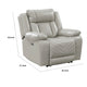 Power Reclining Chair | USB Ports & Blue LED | Foam Fill Gray Faux Leather