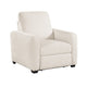 Seira Power Reclining Chair w USB Ports | Beige Chenille | Black Wood