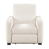 Seira Power Reclining Chair w USB Ports | Beige Chenille | Black Wood