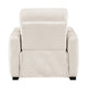 Seira Power Reclining Chair w USB Ports | Beige Chenille | Black Wood